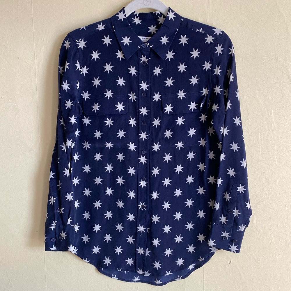 Equipment Star Print Silk Button Down